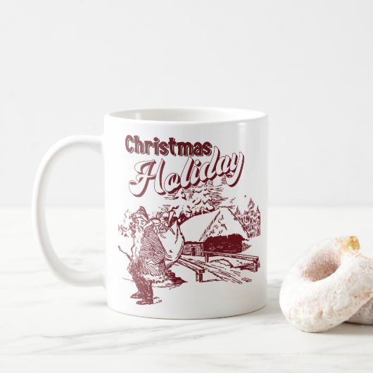 Vintage Christmas Holiday  Kaffeetasse (Mit Donut)