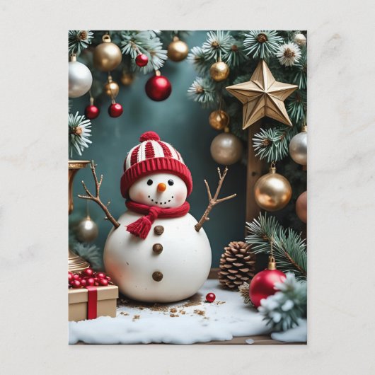 Vintage Christmas - Holiday Postcard Feiertagspostkarte (Vorderseite)