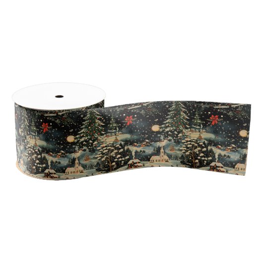 Vintage Christmas Holiday Ripsband (Spule)