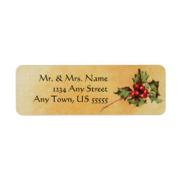 Vintage Christmas Holly Address Labels