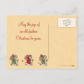 Vintage Christmas Holly Feiertagspostkarte (Rückseite)