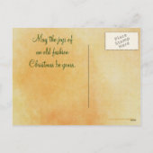 Vintage Christmas Holly Feiertagspostkarte (Rückseite)