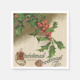 Vintage Christmas Holly Papierservietten