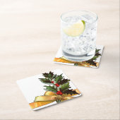 Vintage Christmas Holly Rechteckiger Pappuntersetzer (Vor Ort)