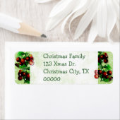 Vintage Christmas Holly Rücksendeadressen-Aufklebe (Insitu)