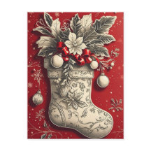 Vintage Christmas Holly Strumpf Holiday Postcard