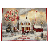 Vintage Christmas Home Christmas Große Geschenktüte (Vorderseite)