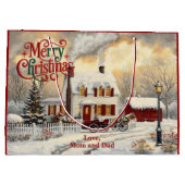 Vintage Christmas Home Christmas Große Geschenktüte (Rückseite)