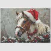 Vintage Christmas Horse Pony Decoupage Seidenpapier (Vorderseite)