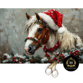 Vintage Christmas Horse Pony Decoupage Seidenpapier