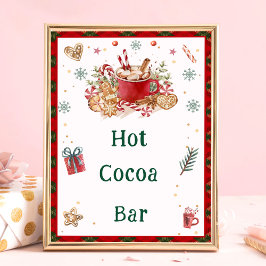 Vintage Christmas Hot Cocoa Bar Sign Poster
