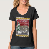 Vintage Christmas House Flag  T-Shirt (Vorderseite)