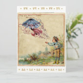 Vintage Christmas Jellyfish Feiertagskarte (Stehend Vorderseite)