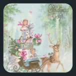 Vintage Christmas Joanna Angelo San Salvatore - de Quadratischer Aufkleber<br><div class="desc">Vintage Christmas Joanna Angelo San Salvatore - der Zuckerhut</div>
