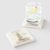 Vintage Christmas Joliday Steinuntersetzer (Seitenansicht)