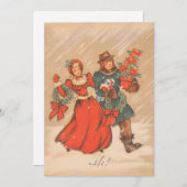 Vintage Christmas Jolly Couple Feiertagskarte (Vorne/Hinten)