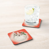 Vintage Christmas, Jolly Retro 50s Santa Claus Getränkeuntersetzer (Rechte Seite)