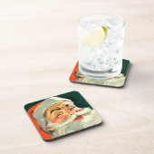 Vintage Christmas, Jolly Retro 50's Santa Claus Getränkeuntersetzer (Rechte Seite)