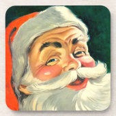 Vintage Christmas, Jolly Retro 50's Santa Claus Getränkeuntersetzer (Vorderseite)