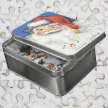 Vintage Christmas, Jolly Santa Claus with Music Puzzle<br><div class="desc">Vintage illustration Merry Christmas holiday image featuring a jolly Santa Claus with a big smile or grin. He is smiling, laughing and wearing a Santa hat with some holly and berries. His bright red hat has a bell on the end that is playing some music and musical notes are floating...</div>