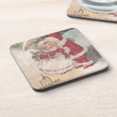 Vintage Christmas Kiss Untersetzer (Linke Seite)