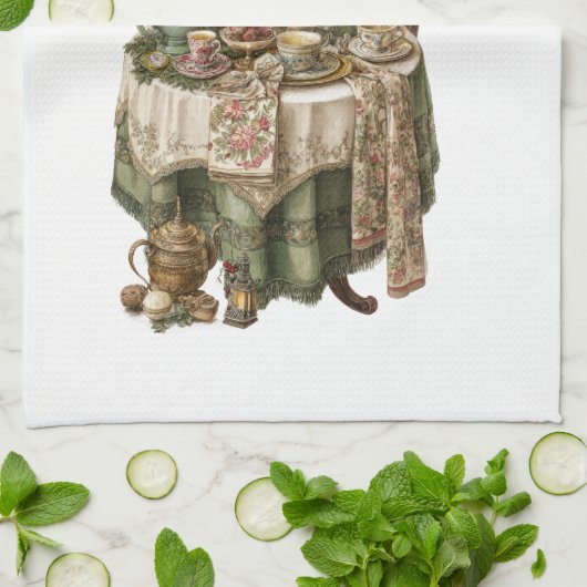 Vintage Christmas Kitchenette Handtuchkollektion Geschirrtuch (Gefaltet)