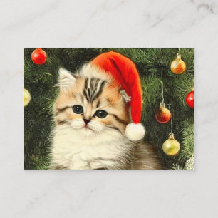 Vintage Christmas Kitten Begleitkarte