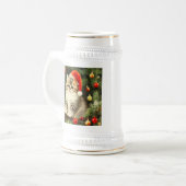 Vintage Christmas Kitten Bierglas (Vorderseite Links)