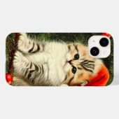 Vintage Christmas Kitten Case-Mate iPhone Hülle (Rückseite (Horizontal))