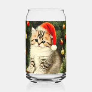Vintage Christmas Kitten Dosenglas
