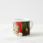 Vintage Christmas Kitten Espressotasse (Vorderseite Rechts)