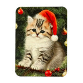 Vintage Christmas Kitten Magnet (Vertikal)