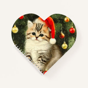 Vintage Christmas Kitten Notizblock
