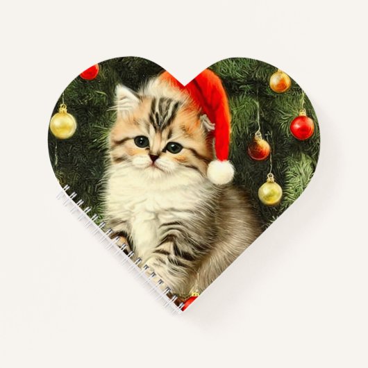 Vintage Christmas Kitten Notizblock (Vorderseite)