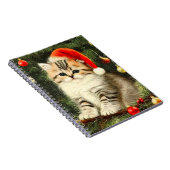 Vintage Christmas Kitten Notizblock (Rechte Seite)