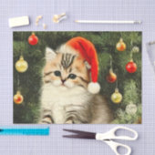 Vintage Christmas Kitten Seidenpapier (Handwerk)