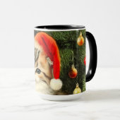 Vintage Christmas Kitten Tasse (VorderseiteRechts)
