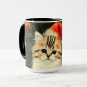 Vintage Christmas Kitten Tasse (Vorderseite Links)