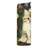 Vintage Christmas Kitten Thermosbecher (Nach links gedreht)