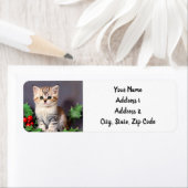 Vintage Christmas Kitten und Holly (Insitu)