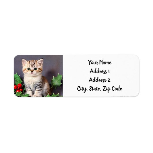 Vintage Christmas Kitten und Holly (Vorne)