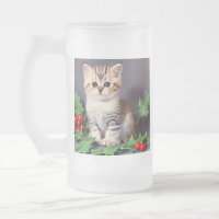 Vintage Christmas Kitten und Holly