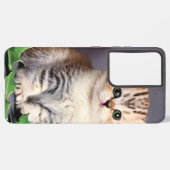 Vintage Christmas Kitten und Holly Samsung Galaxy Hülle (Linke Seite)