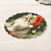 Vintage Christmas Kitten Untersetzer (angewinkelt)
