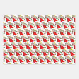 Vintage Christmas Kittens Geschenkpapier Set