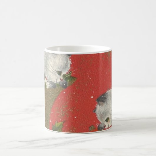Vintage Christmas Kittens Tasse (Mittel)