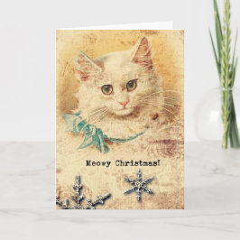 Vintage Christmas Kitty Feiertagskarte