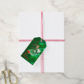 Vintage Christmas Lady Mailing Letter Green Geschenkanhänger (Mit Garn)