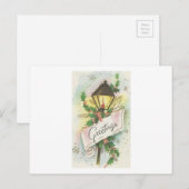 Vintage Christmas Lamp Post Feiertagspostkarte (Vorne/Hinten)