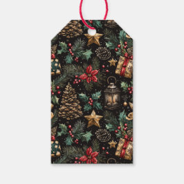 Vintage Christmas Lanterns Geschenkanhänger